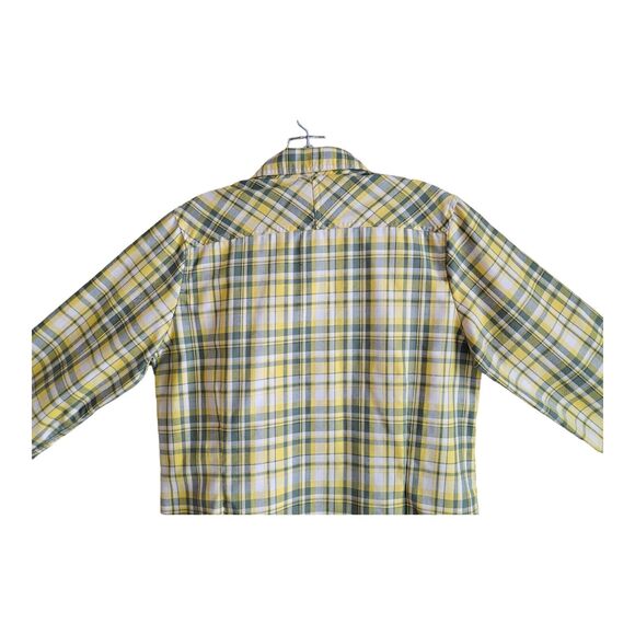 THE NORTH FACE Women's M Shirt Dandelion Yellow Plaid Button Up Zip Pocket 38" - Picture 10 of 12